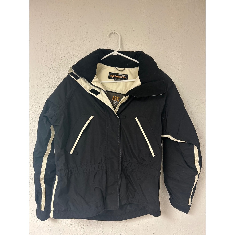 Obermeyer ATC Ultimate Women Ski Jacket Black Cream HydroBlock Waterproof Sz 12